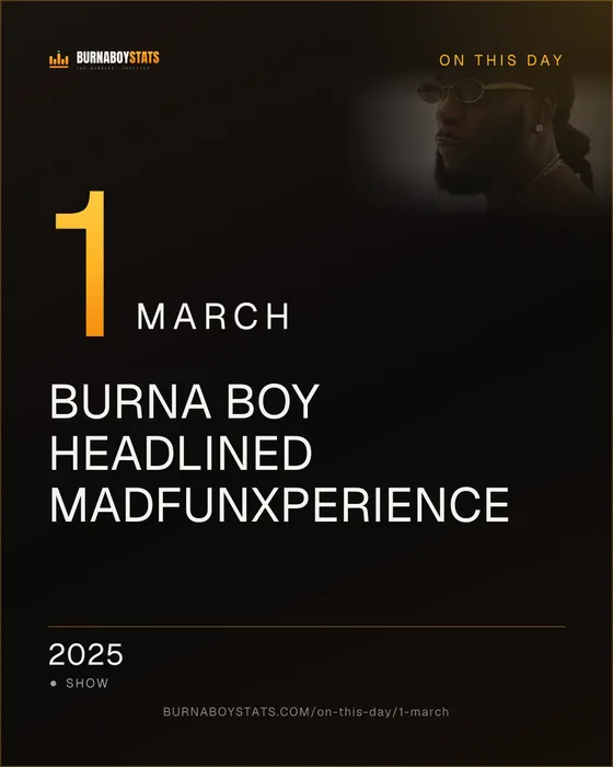 The 1 March card: 2025, Burna Boy headlined MadfunXperience
