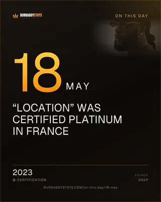 The 18 May card: 2023, “Location” was certified Platinum in France