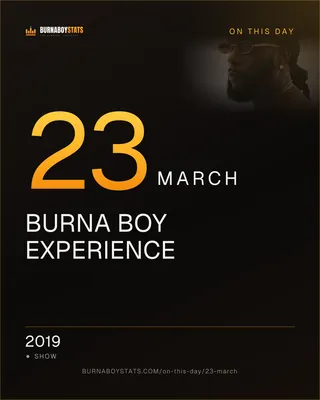 The 23 March card: 2019, Burna Boy Experience